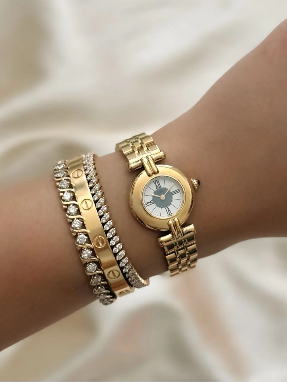 AUTHENTIC RARE VINTAGE CARTIER GOLD WATCH - WITH BOX